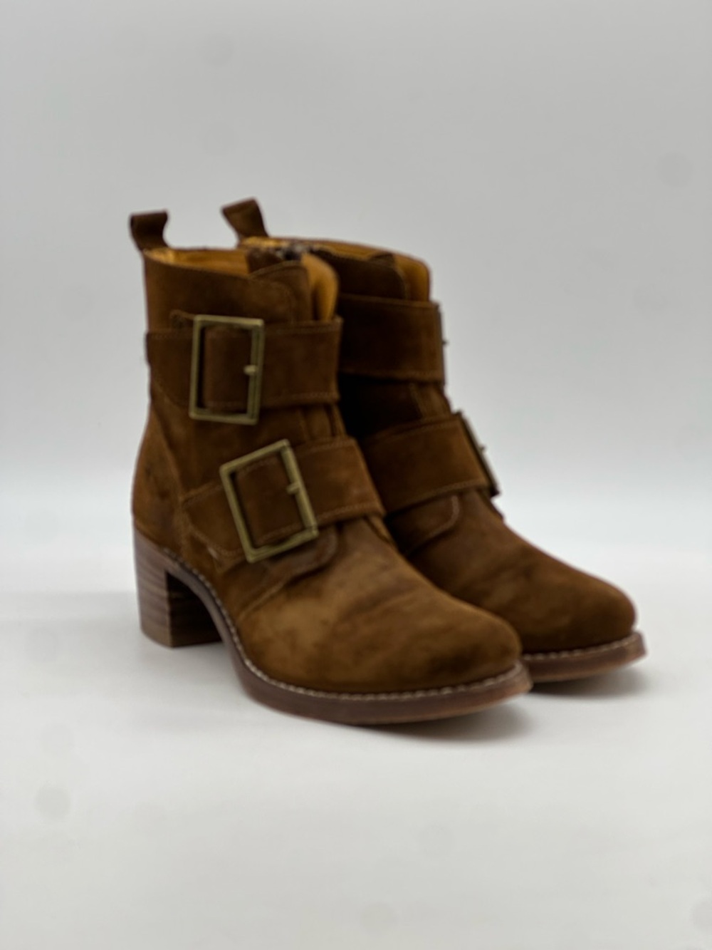 Frye Sabrina Double Buckle Ankle Boots. Size 8.5 - Picture 9 of 10